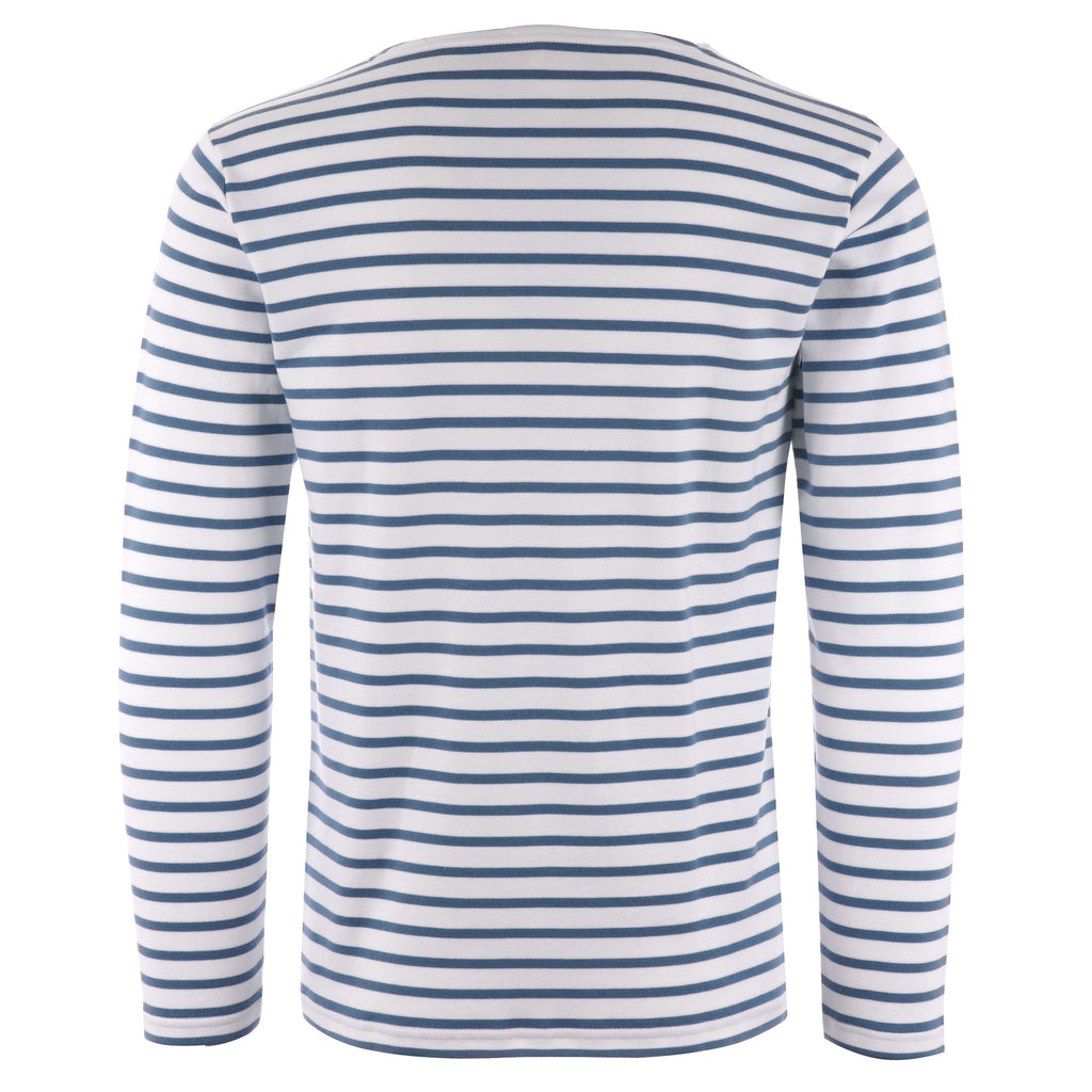 Armor Lux Long Sleeve Breton Striped Mariniere T-Shirt - White & Moody Blue