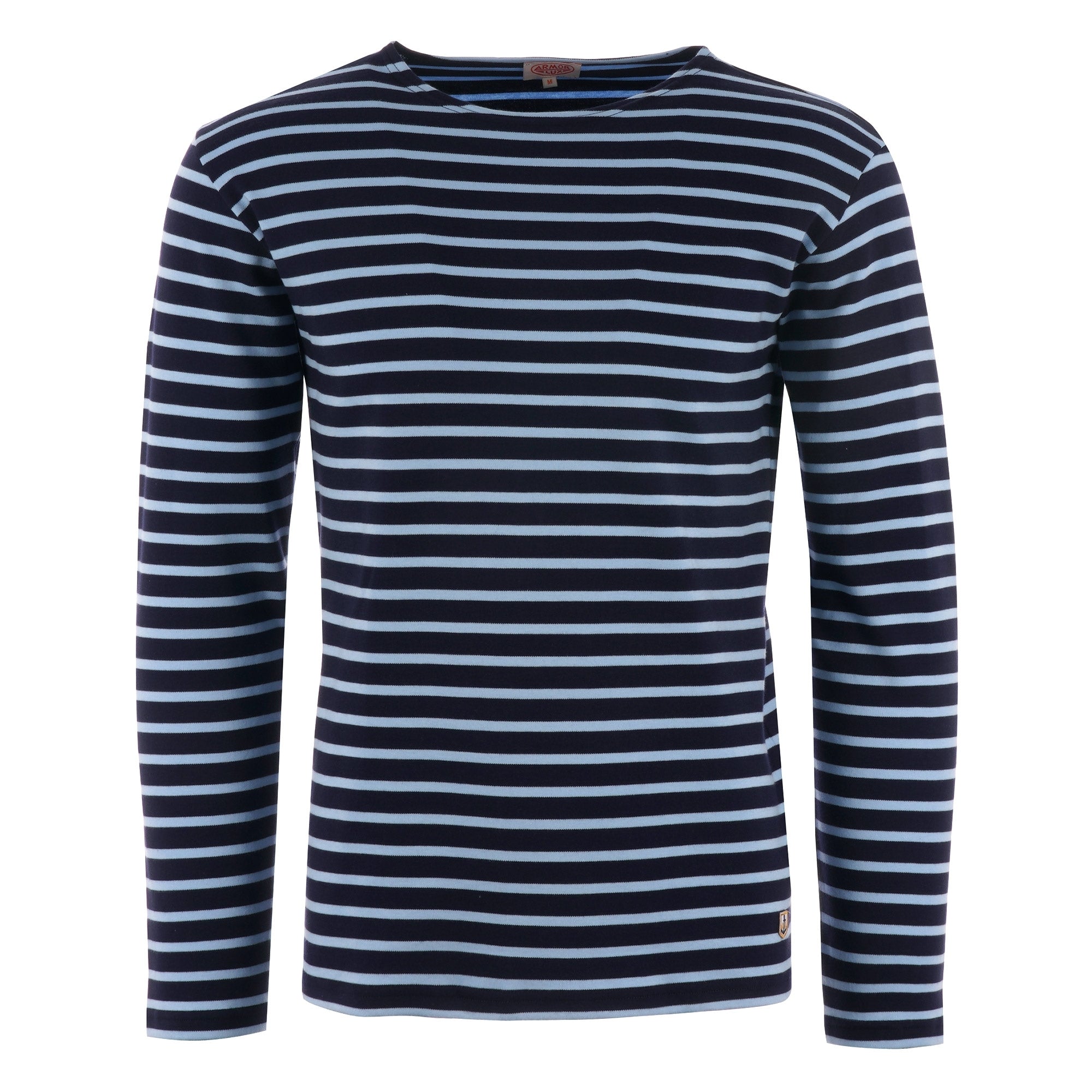 Long Sleeve Breton Striped Mariniere T-Shirt - Navy & Light Blue