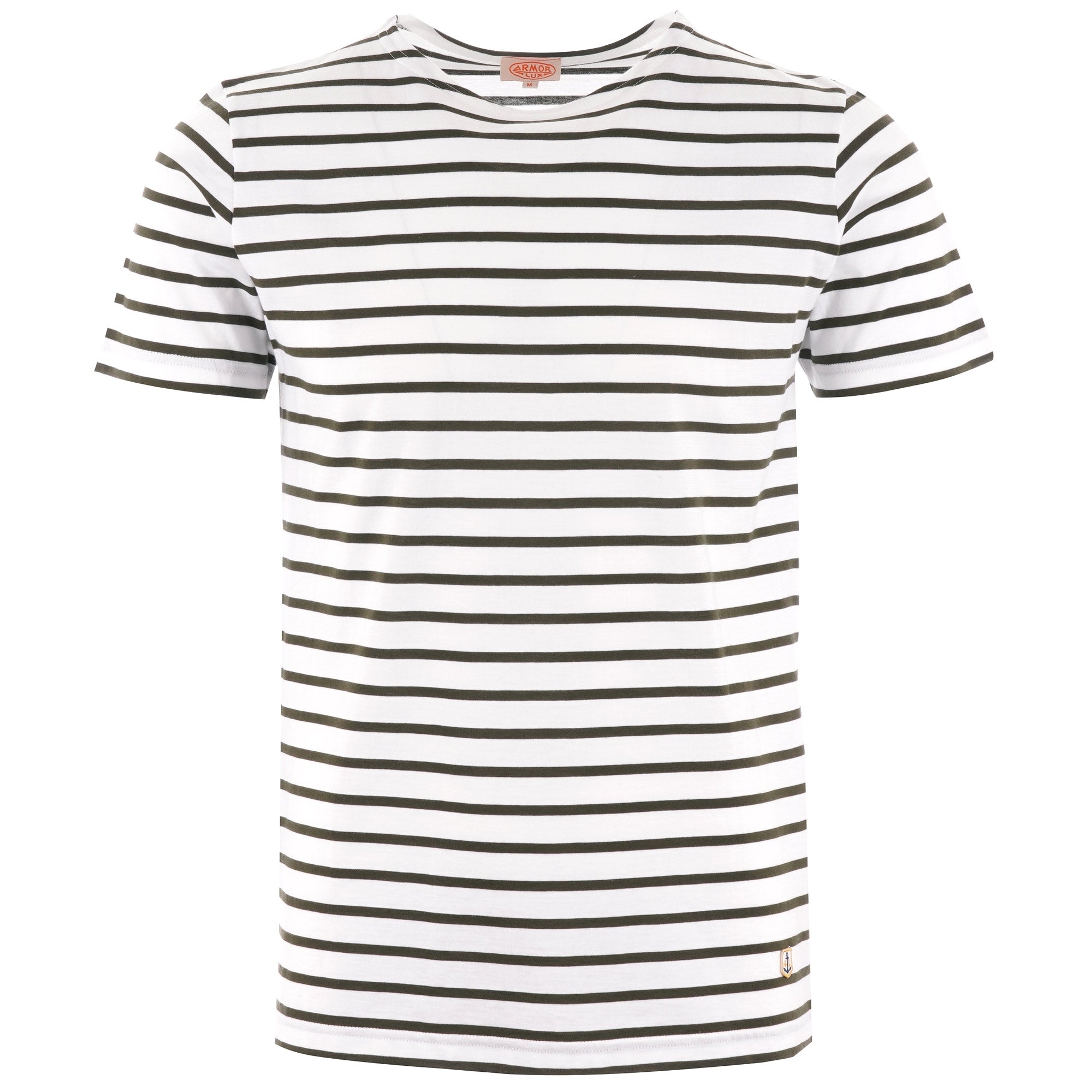 Armor Lux Breton Striped Mariniere T-Shirt - White & Aquilla