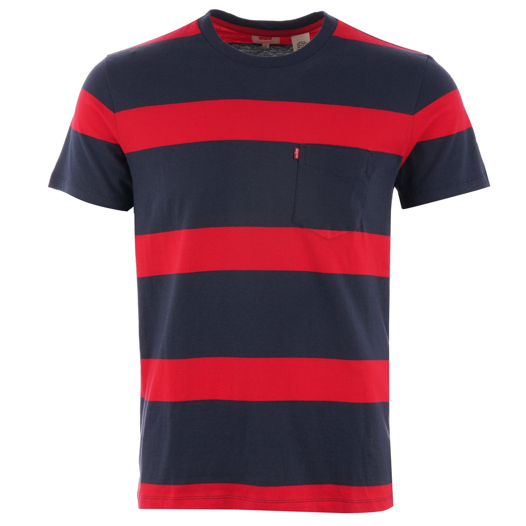 Levi's® Sunset Pocket T-Shirt - Dress Blues & Lychee Stripe
