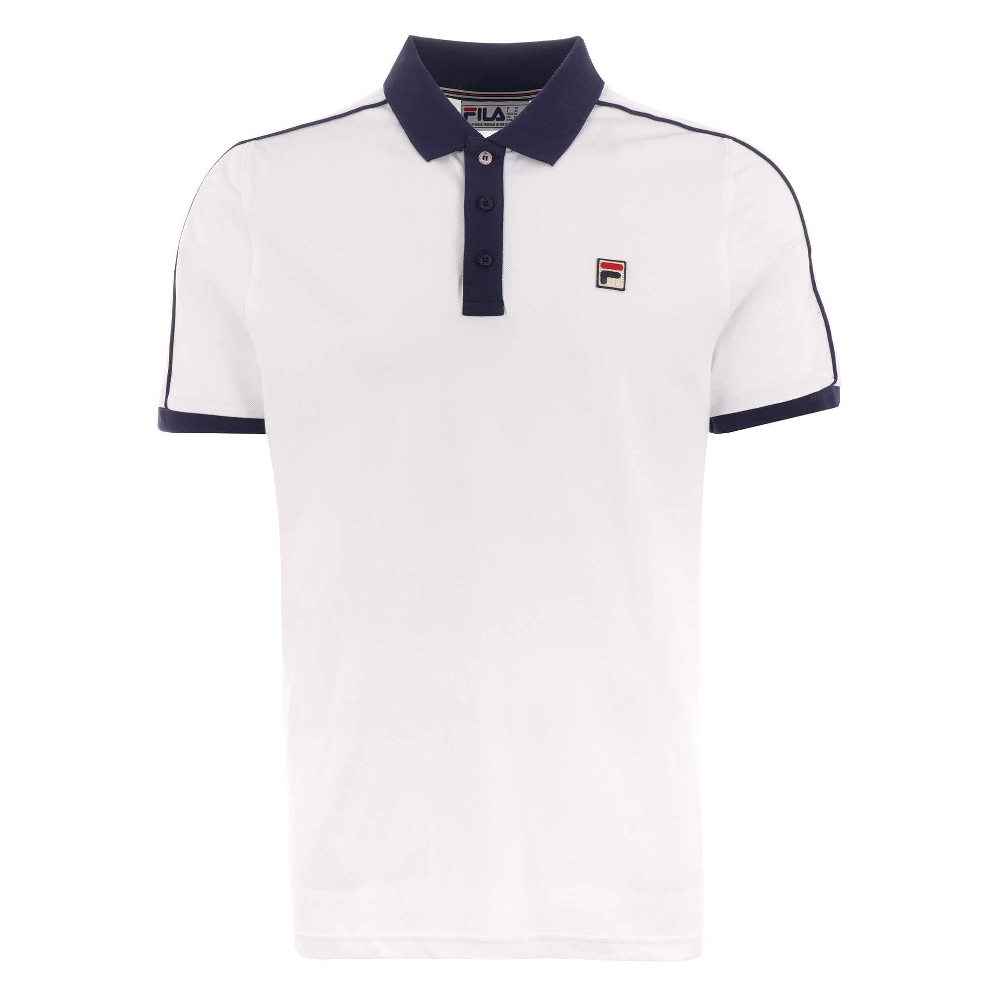 Fila Vintage Klein Polo Shirt - White & Peacoat