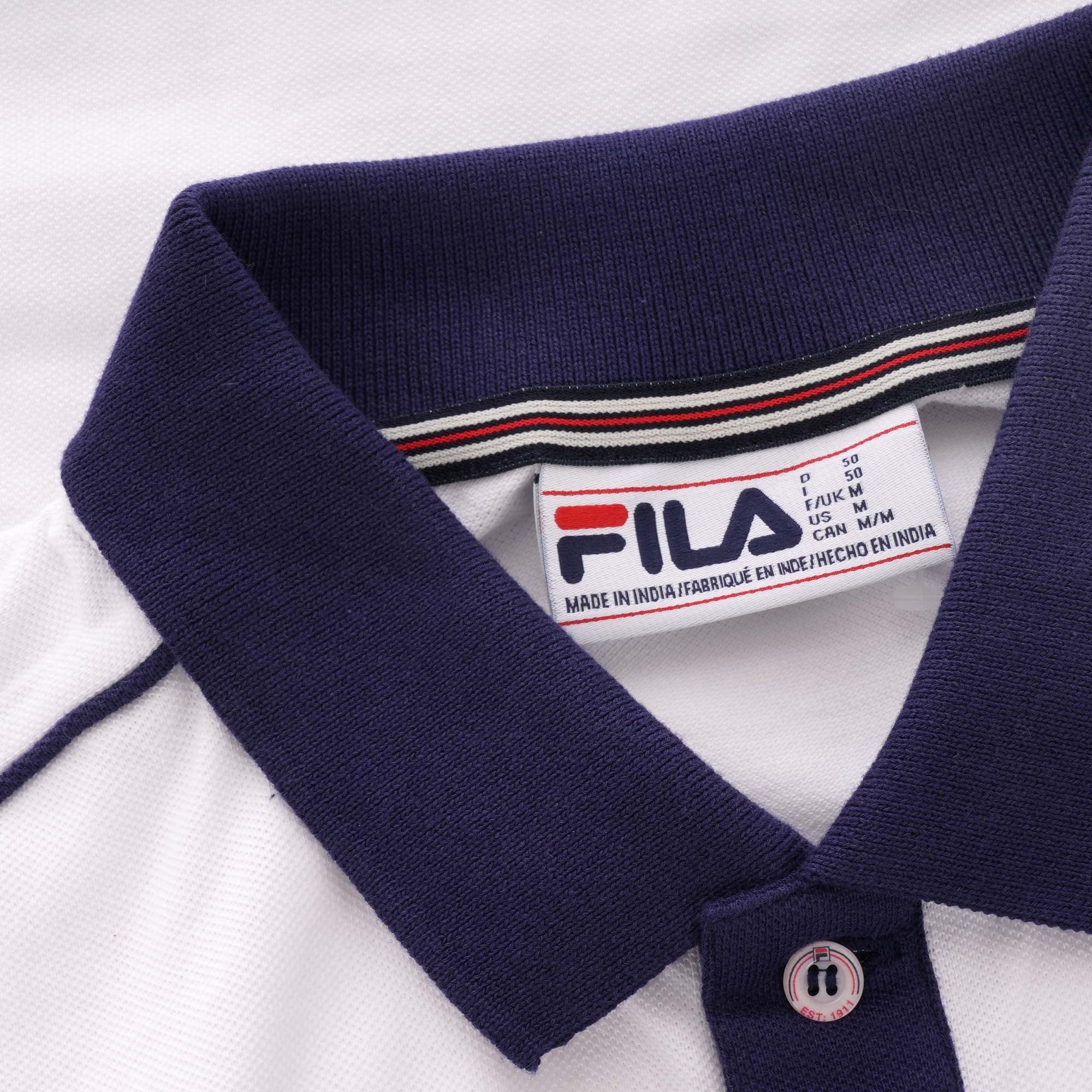Fila Vintage Klein Polo Shirt - White & Peacoat