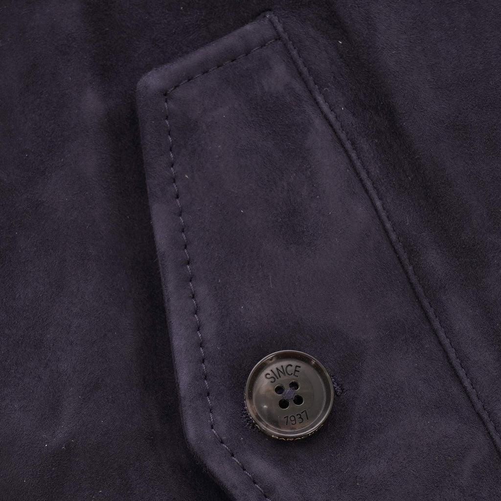Baracuta G9 Suede Harrington Jacket - Deep Blue
