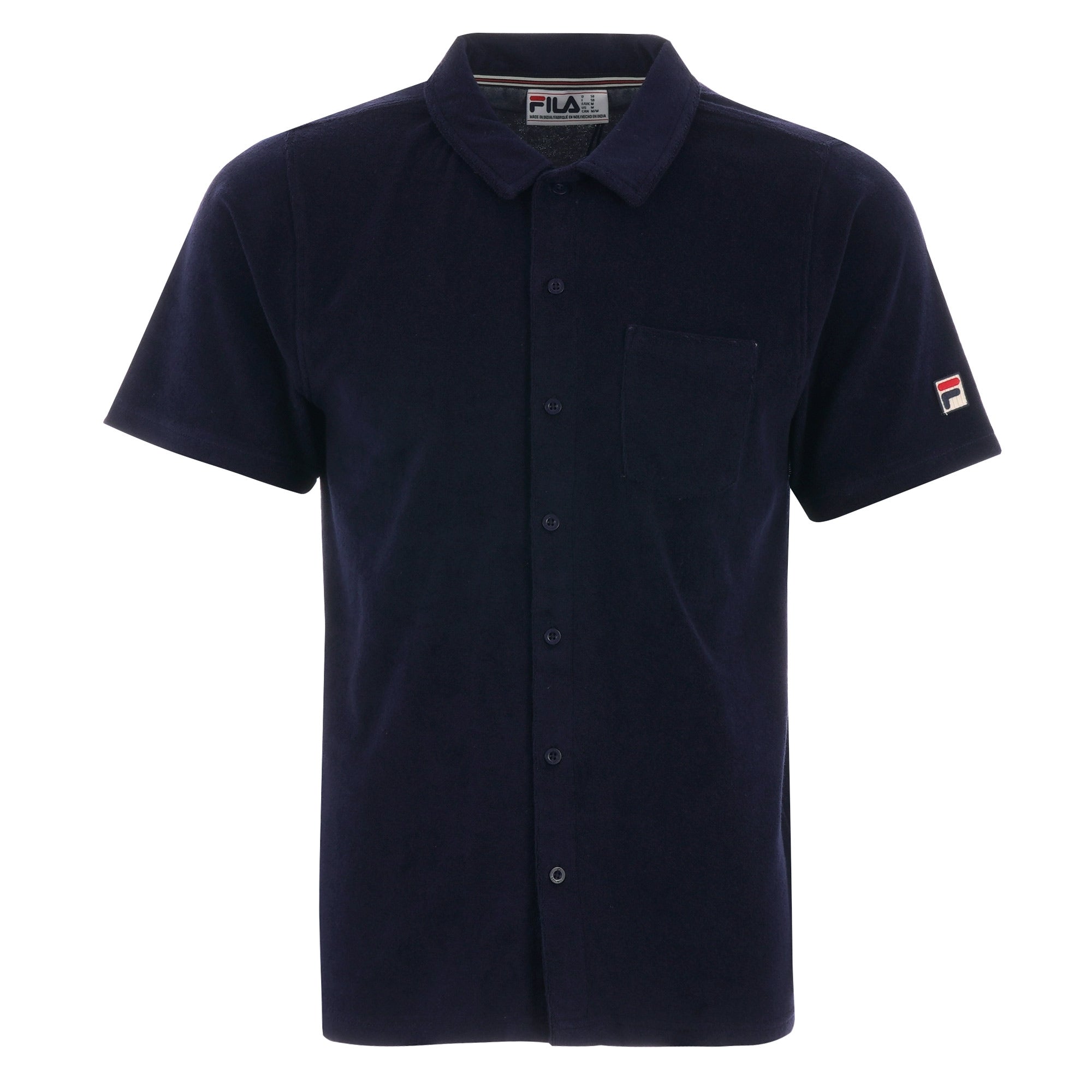 Fila Vintage Cason Button Through Polo Shirt - Peacoat
