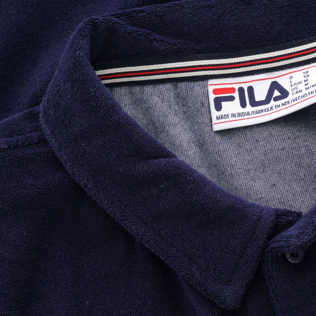 Fila Vintage Cason Button Through Polo Shirt - Peacoat