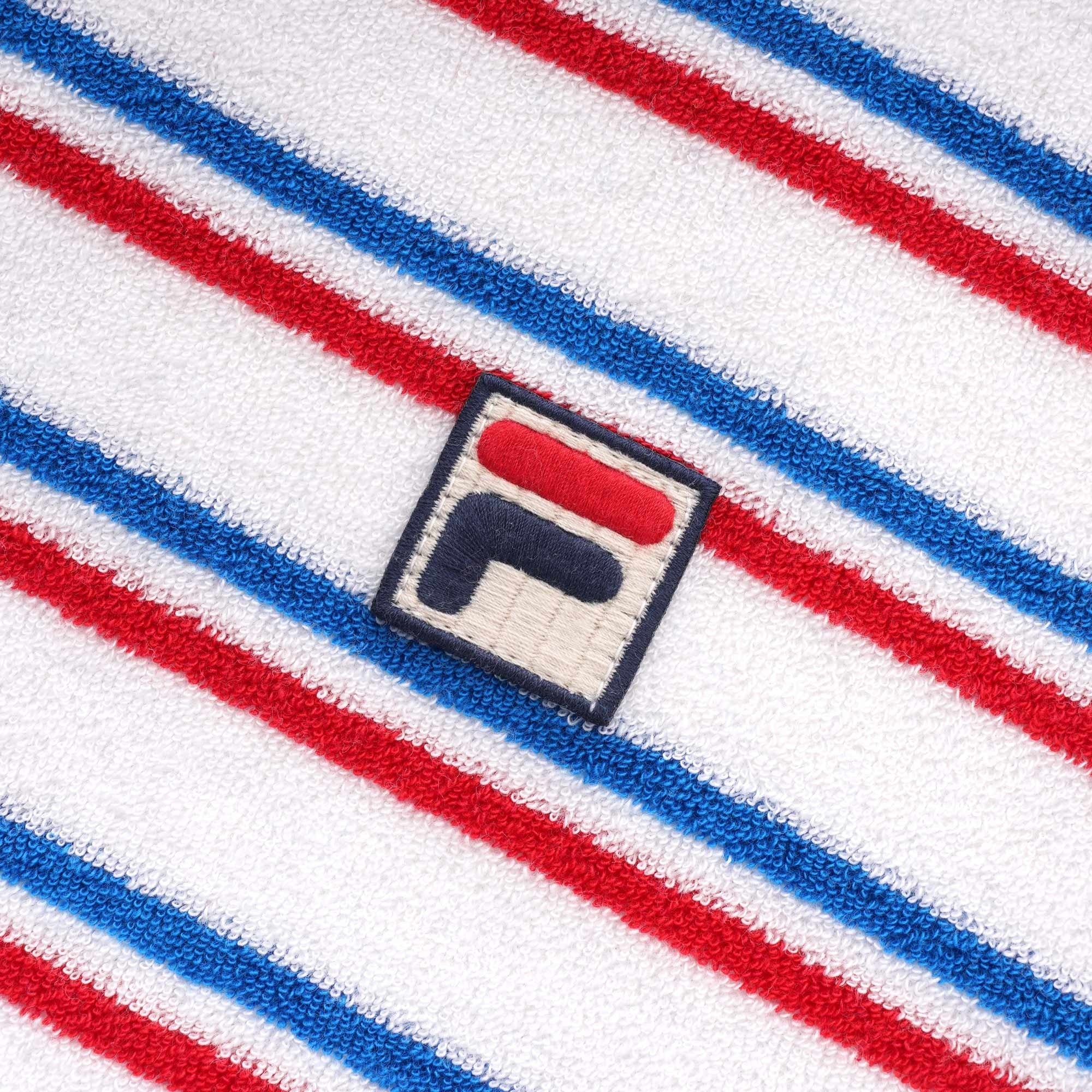 Fila Vintage Lucio Stripe Towelling T-Shirt - White, Blue & Red