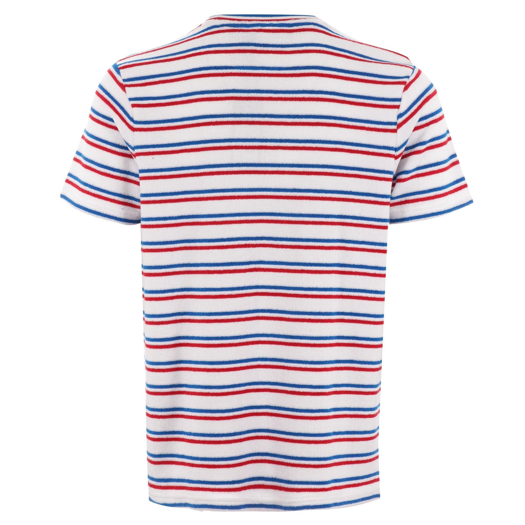 Fila Vintage Lucio Stripe Towelling T-Shirt - White, Blue & Red