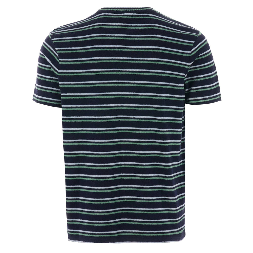 Fila Vintage Lucio Stripe Towelling T-Shirt - Peacoat, Cashmere Blue & Green