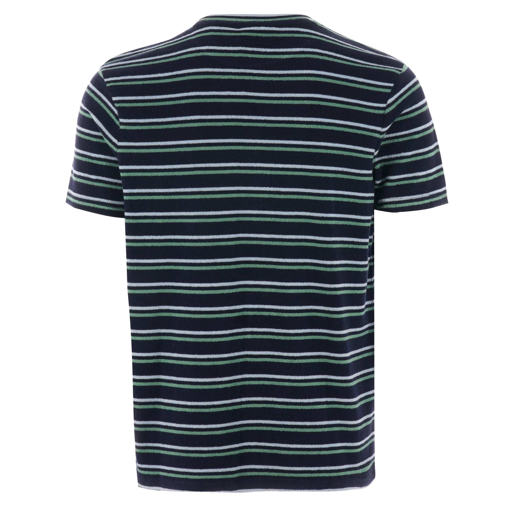 Fila Vintage Lucio Stripe Towelling T-Shirt - Peacoat, Cashmere Blue & Green