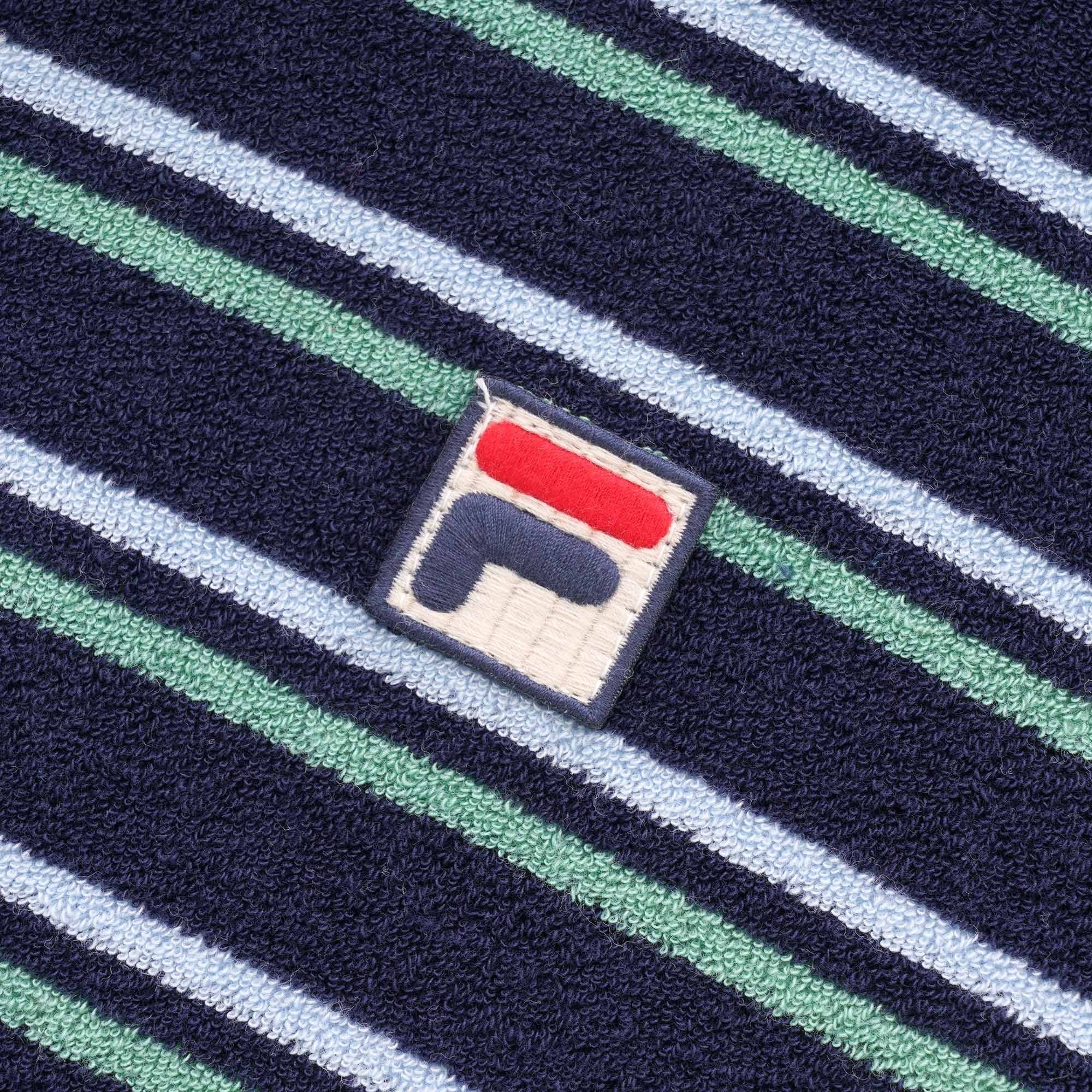 Fila Vintage Lucio Stripe Towelling T-Shirt - Peacoat, Cashmere Blue & Green