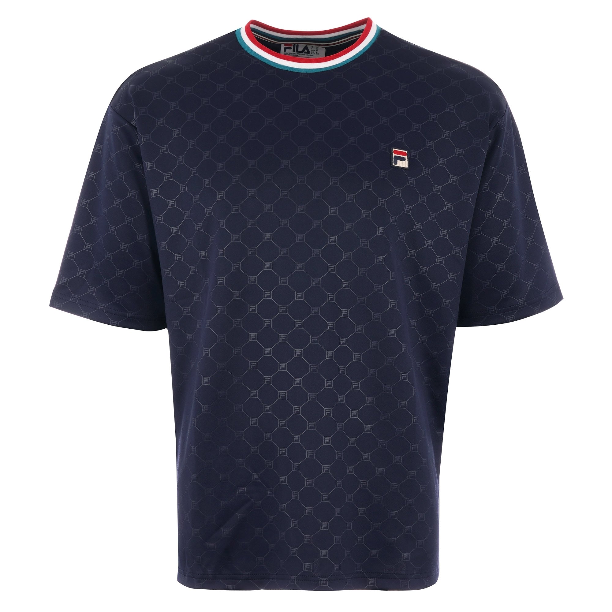 Fila Vintage Pluto Embossed T-Shirt - Peacoat