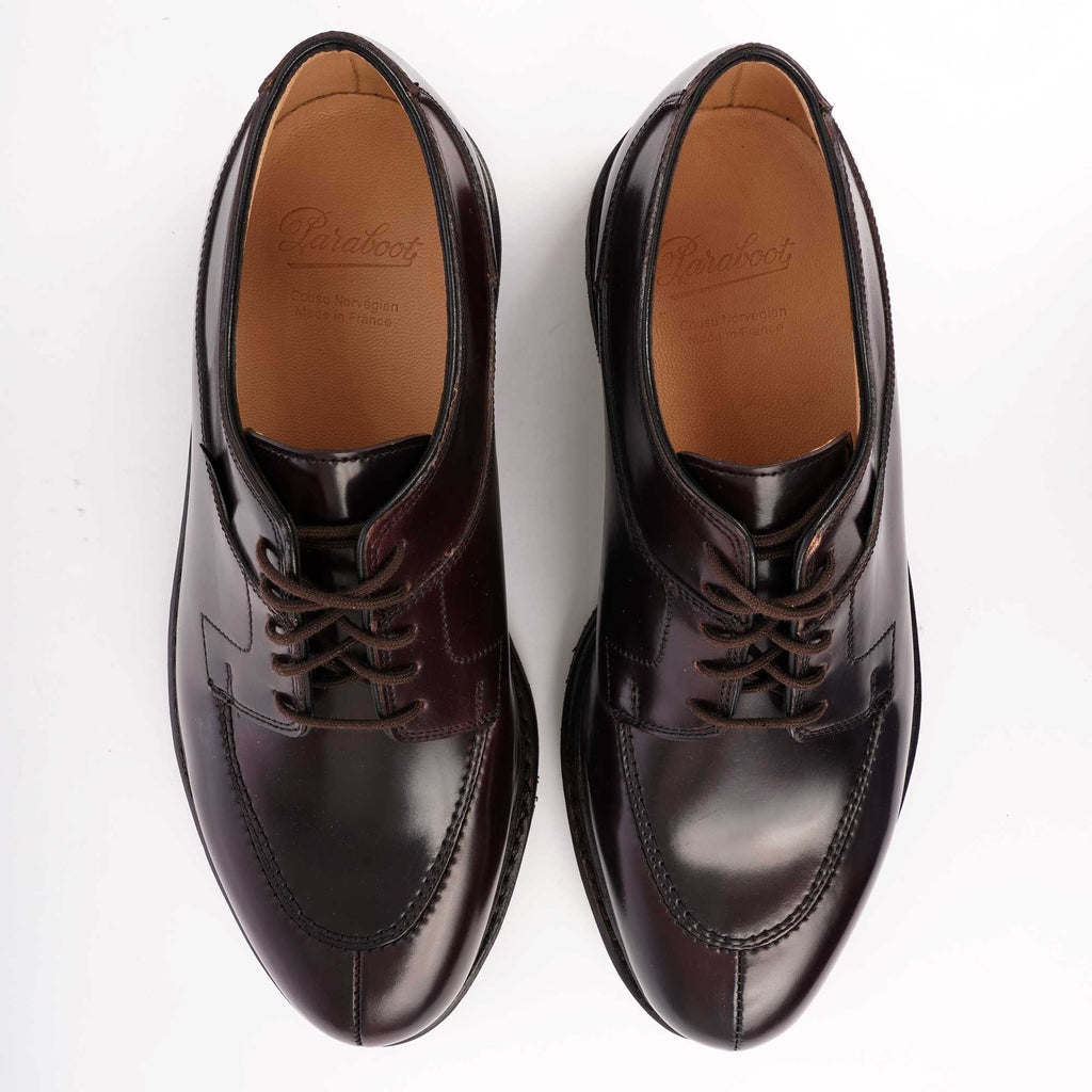 Avignon Cordovan Leather Derby Shoes - Bordeaux