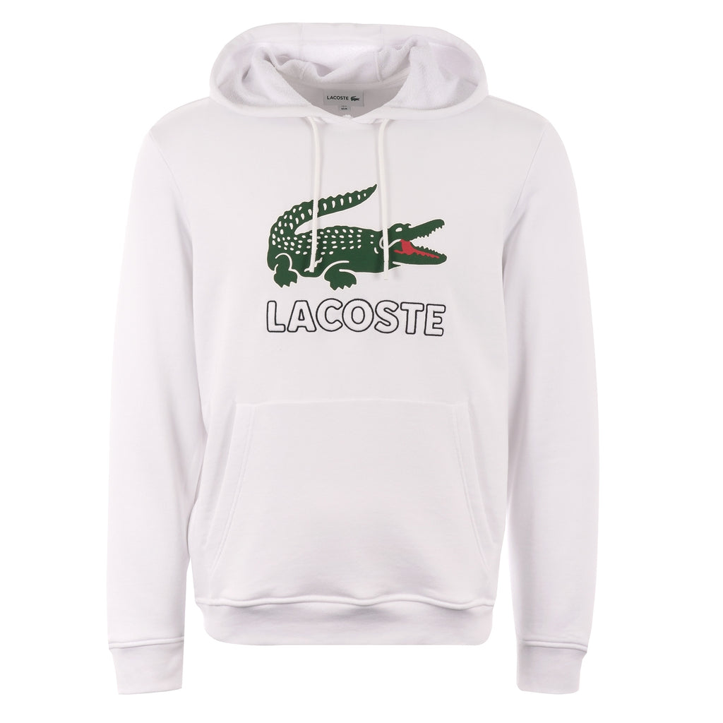 Lacoste Large Logo Hoodie - White