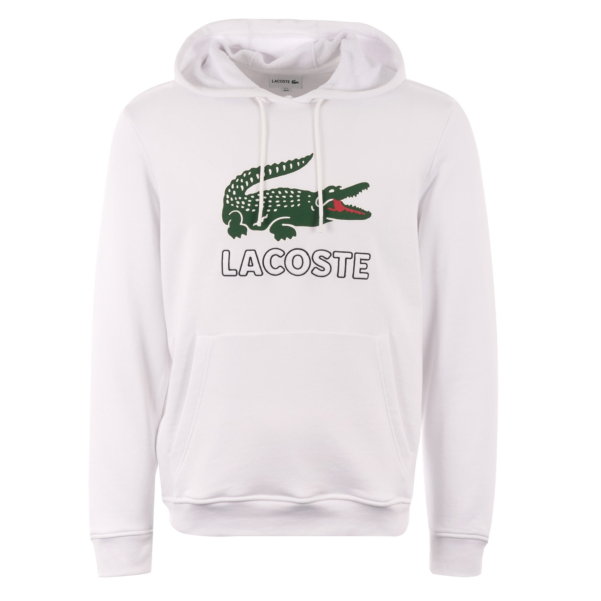 Lacoste Large Logo Hoodie - White