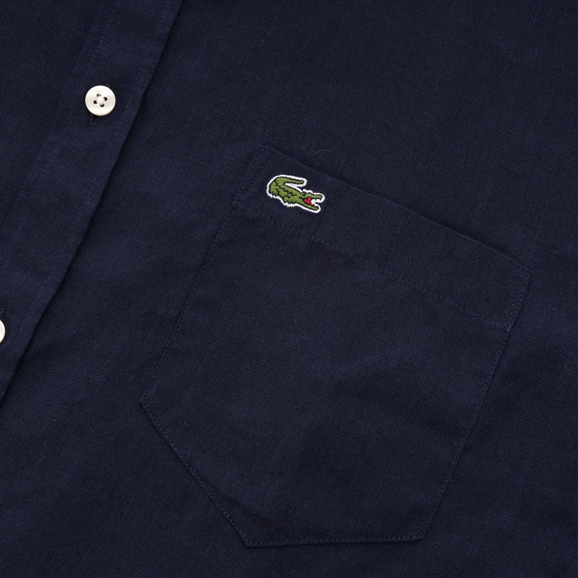 Lacoste Short Sleeve Linen Shirt - Navy