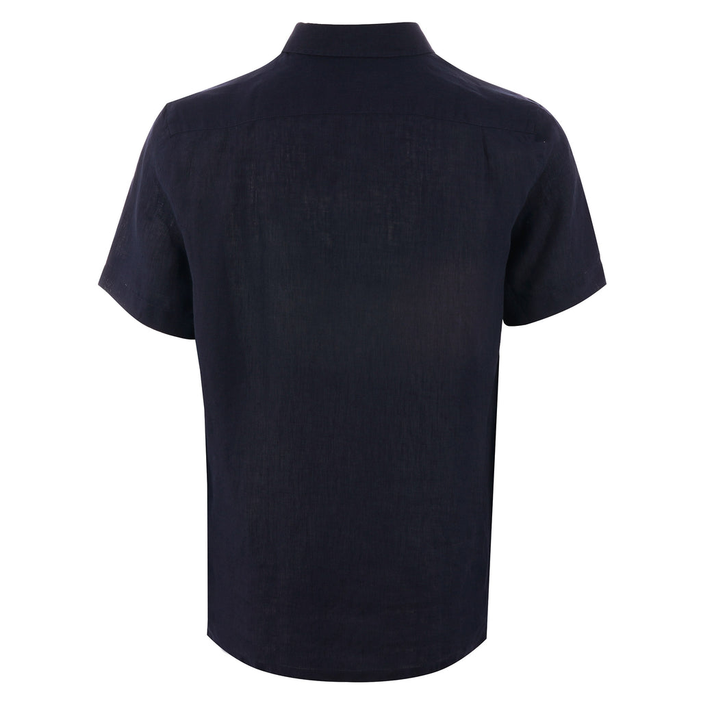 Lacoste Short Sleeve Linen Shirt - Navy