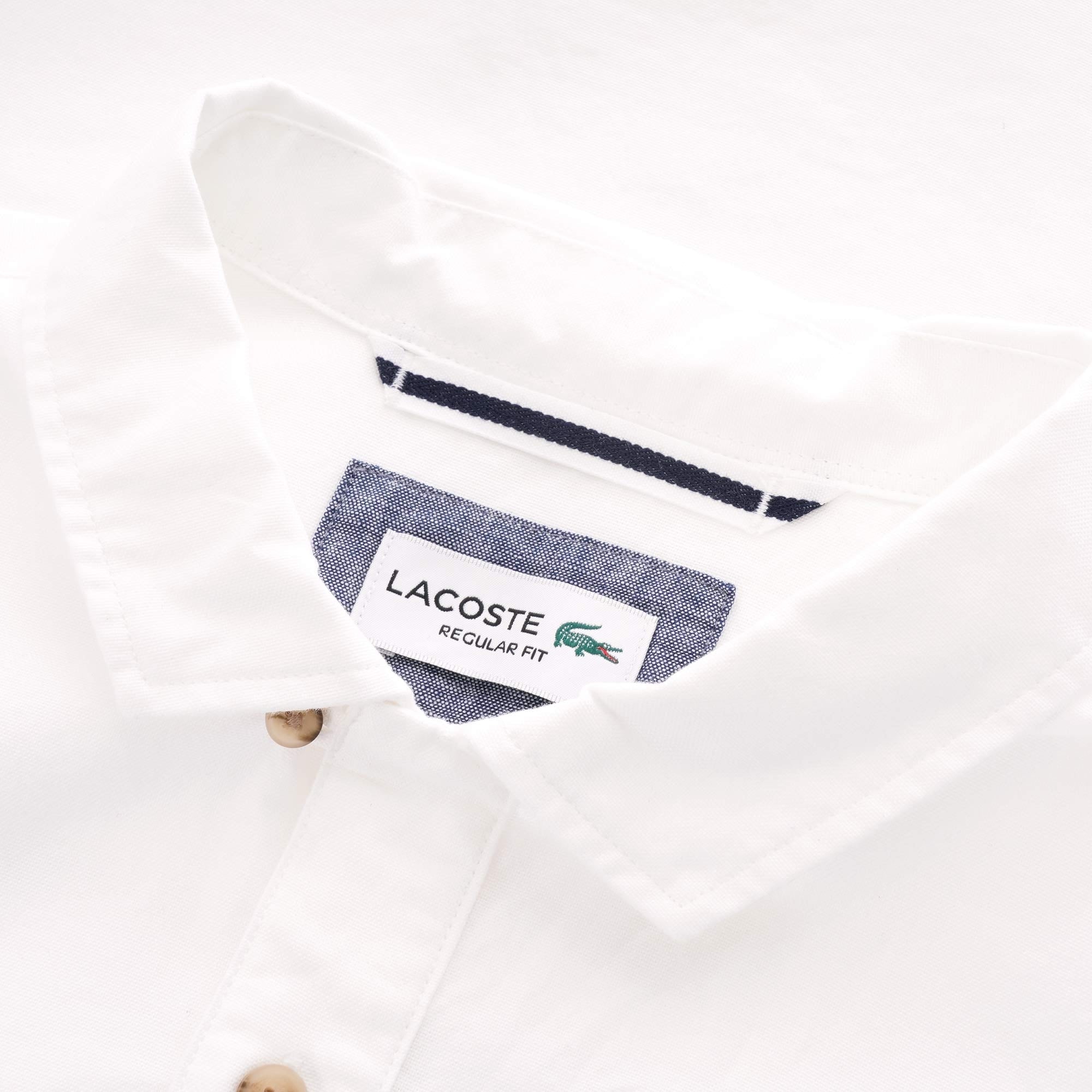 Lacoste Oxford Rugby Shirt - White & Navy