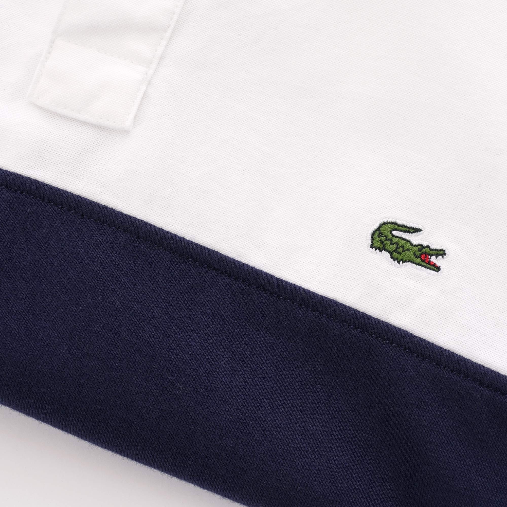 Lacoste Oxford Rugby Shirt - White & Navy