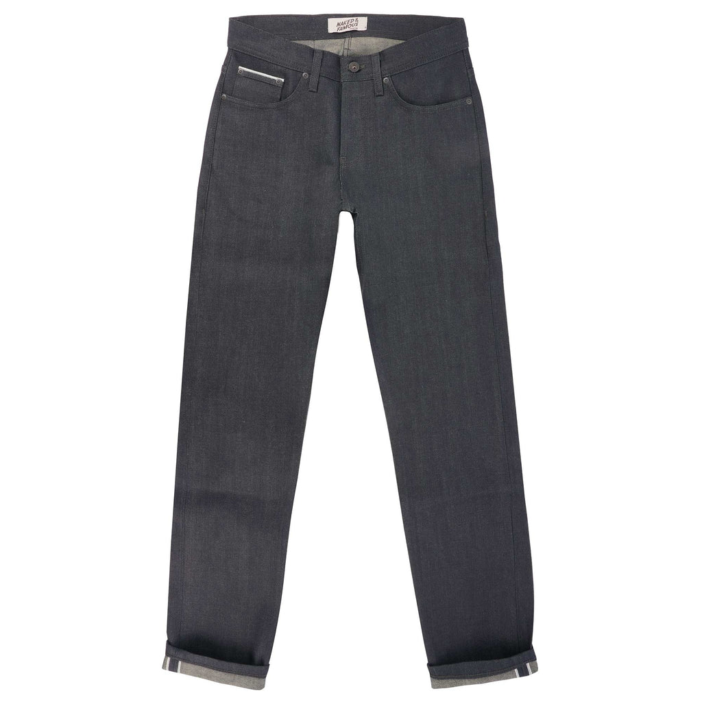 Naked and Famous Denim Weird Guy Seaweed Selvedge Denim - Deep Indigo