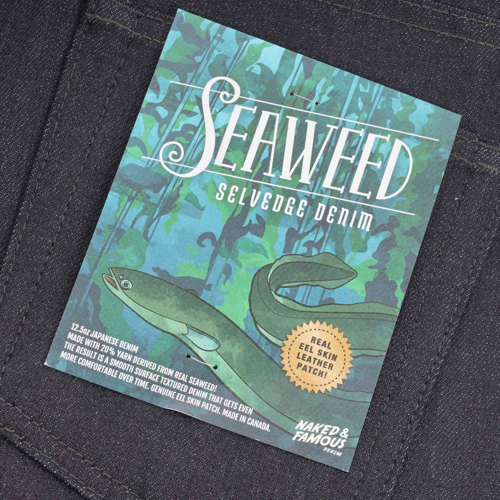 Naked and Famous Denim Weird Guy Seaweed Selvedge Denim - Deep Indigo