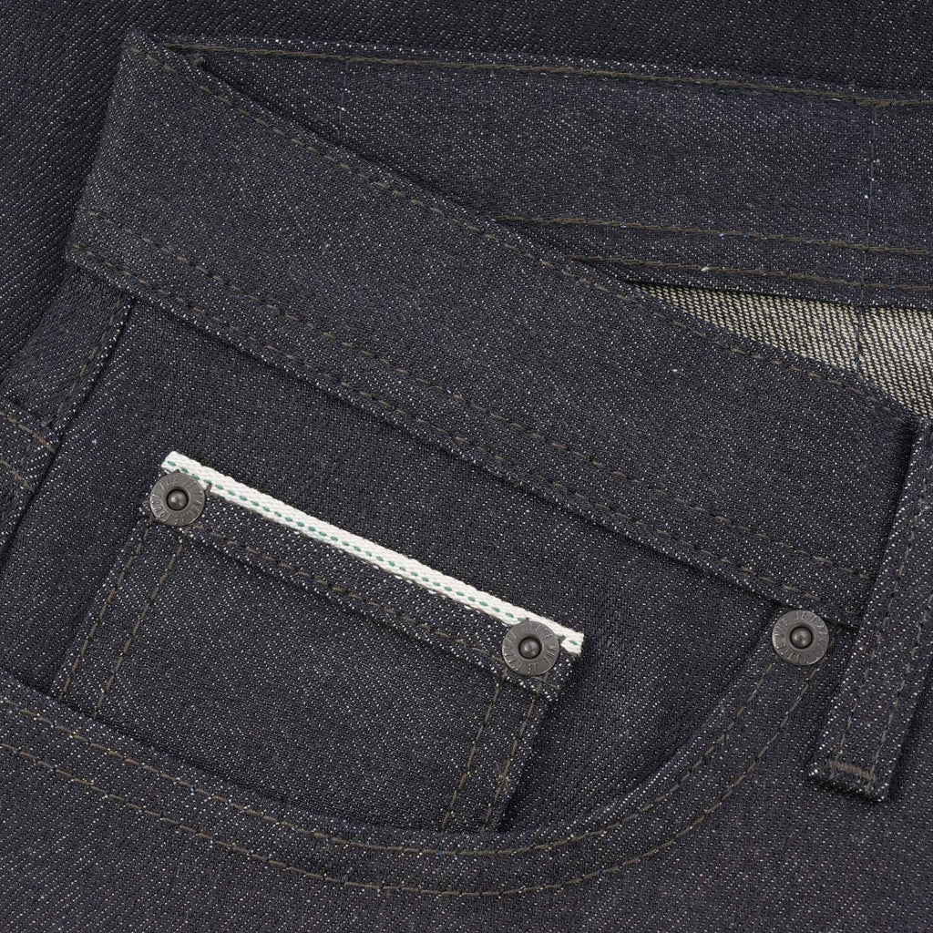 Naked and Famous Denim Weird Guy Seaweed Selvedge Denim - Deep Indigo
