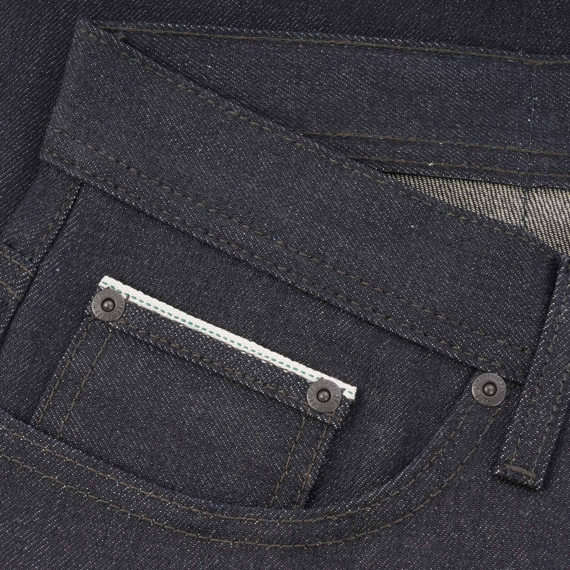 Naked and Famous Denim Weird Guy Seaweed Selvedge Denim - Deep Indigo