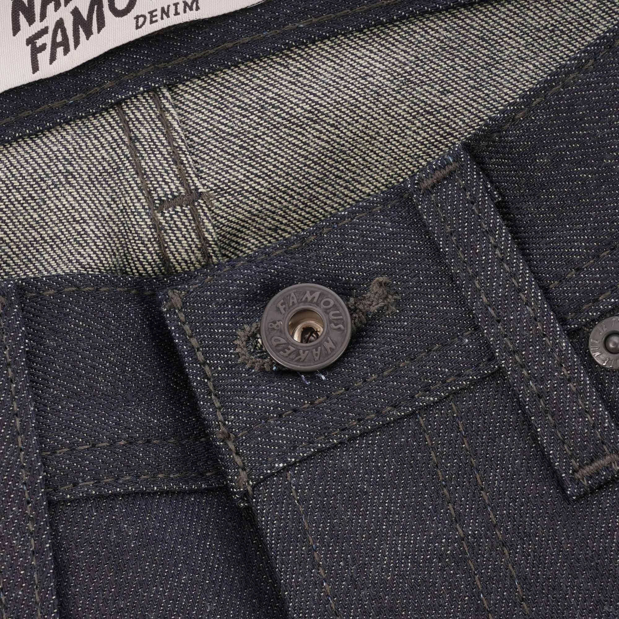 Naked and Famous Denim Weird Guy Seaweed Selvedge Denim - Deep Indigo