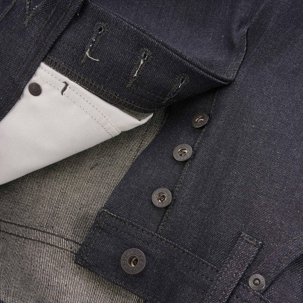 Naked and Famous Denim Weird Guy Seaweed Selvedge Denim - Deep Indigo