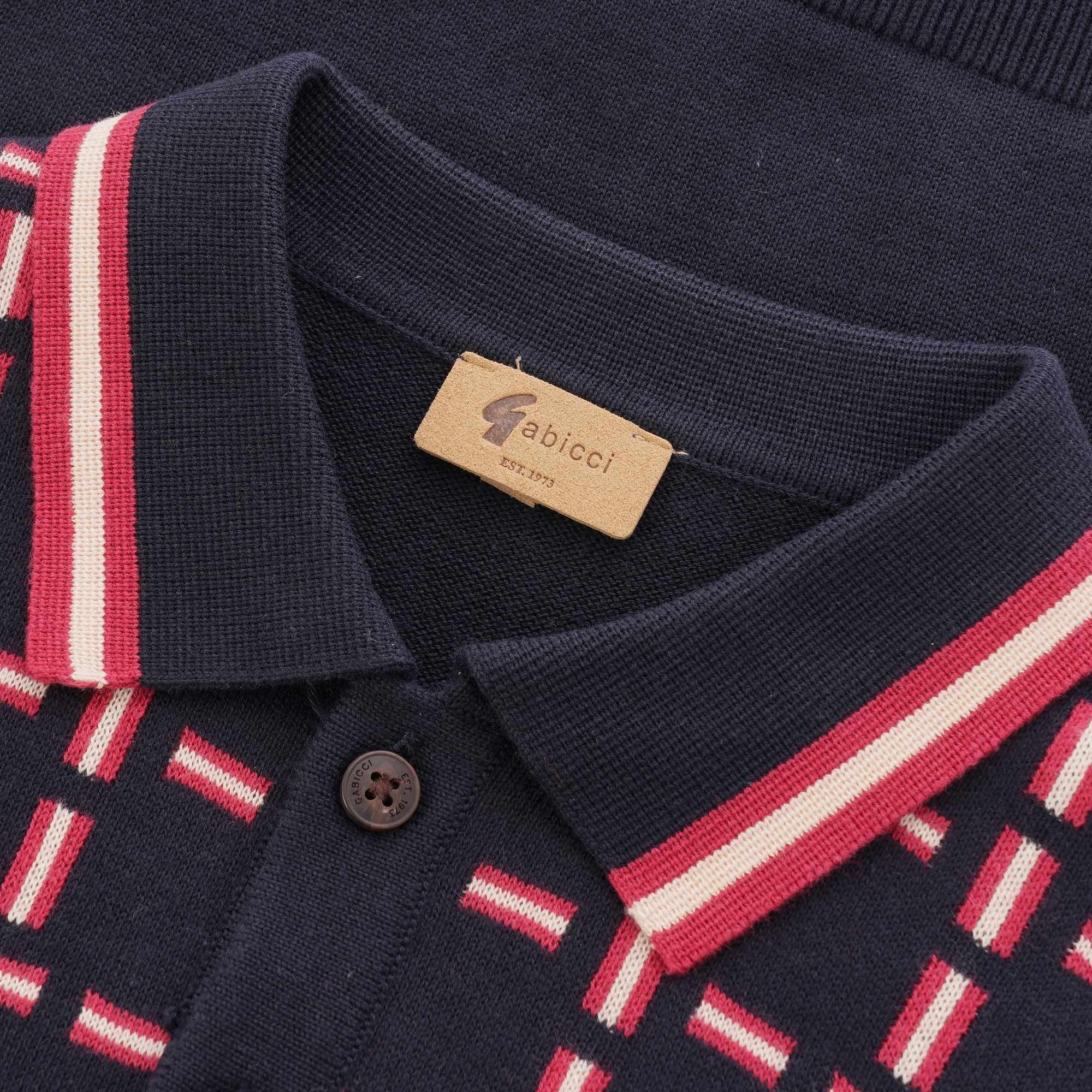 Gabicci Vintage Ruskin Knitted Polo Shirt - Navy