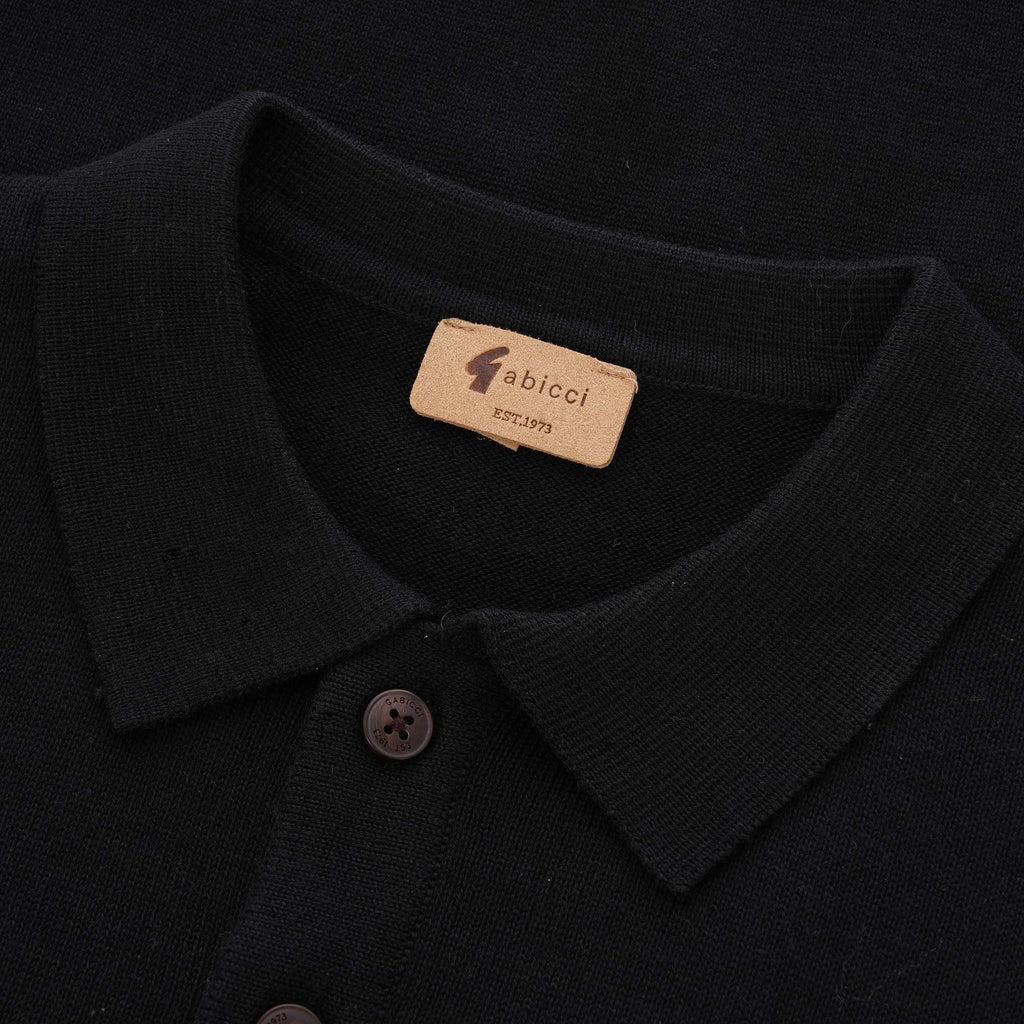 Gabicci Vintage Francesco Knitted Polo Shirt - Black