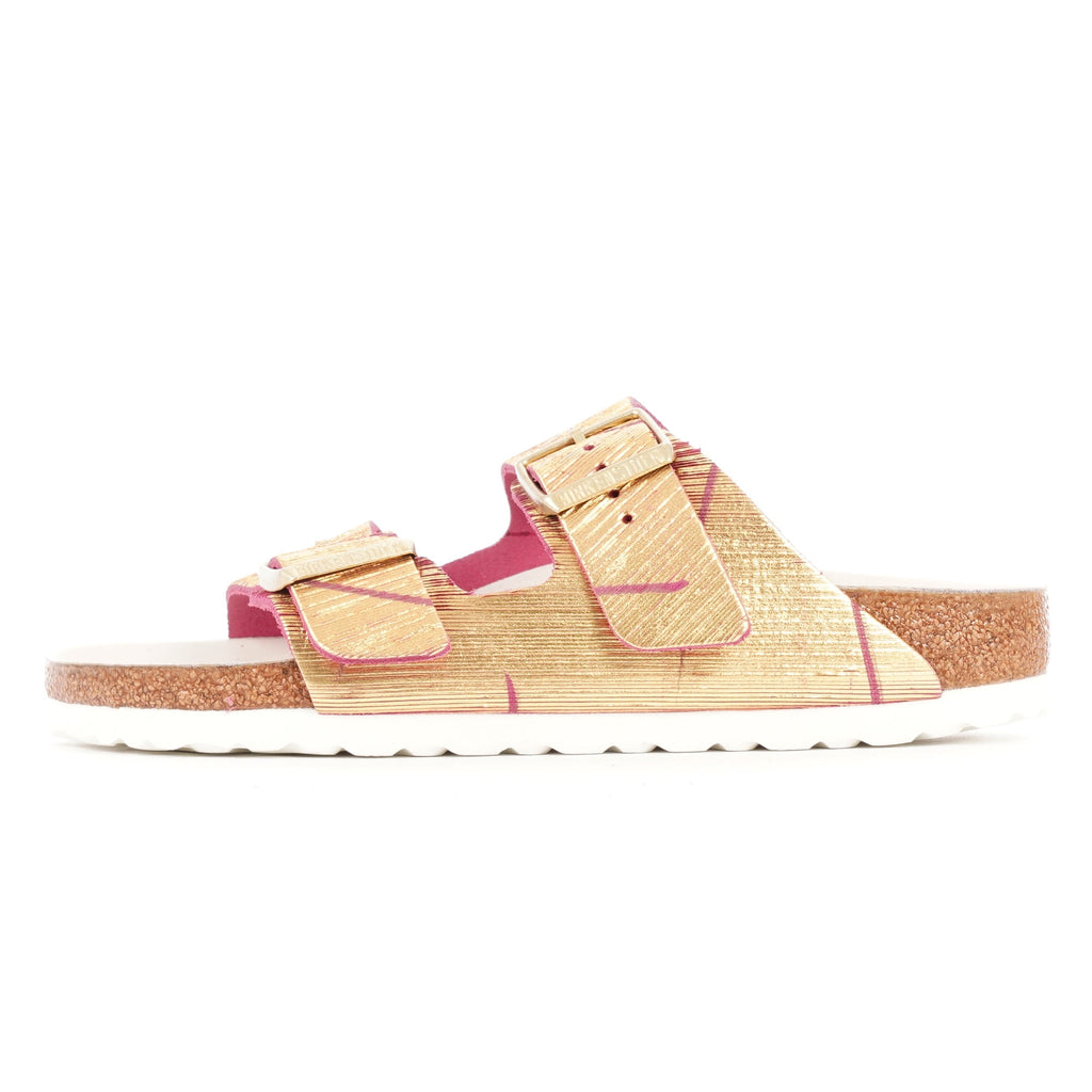 Birkenstock Womens Arizona Rivet Logo Sandals - Metallic Cuts Magenta