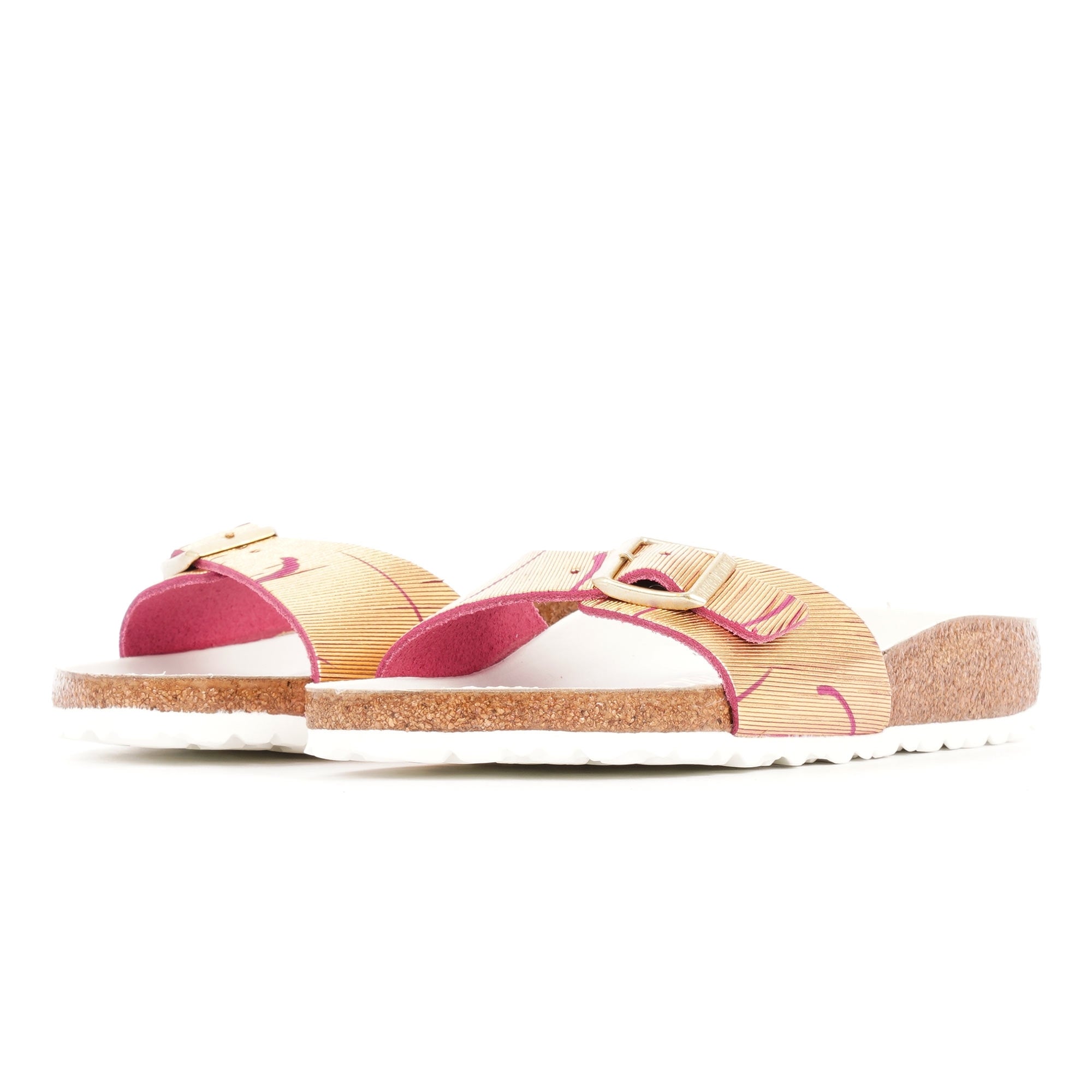 Birkenstock Womens Madrid Rivet Logo Sandals - Metallic Cuts Magenta