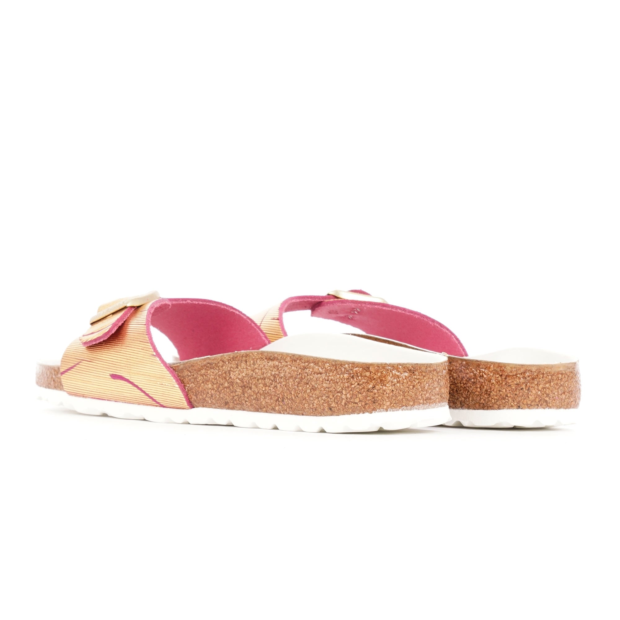 Birkenstock Womens Madrid Rivet Logo Sandals - Metallic Cuts Magenta