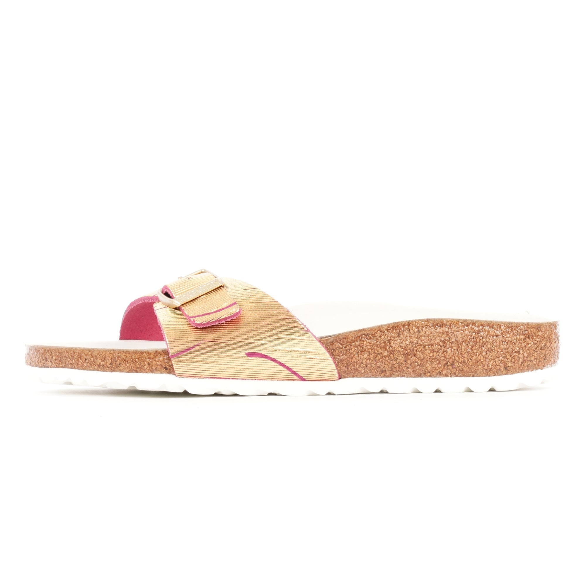 Birkenstock Womens Madrid Rivet Logo Sandals - Metallic Cuts Magenta