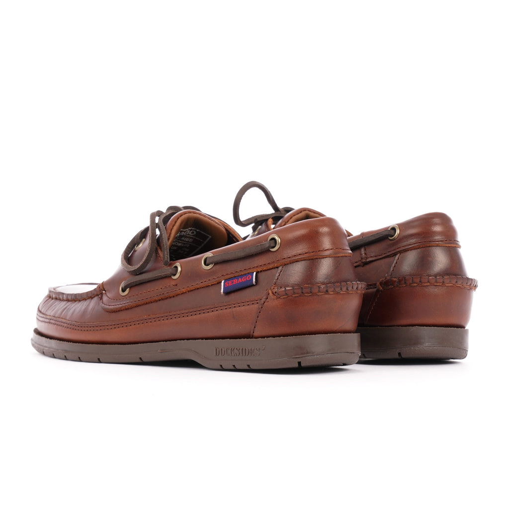 Schooner Waxed Leather Boat Shoes - Brown