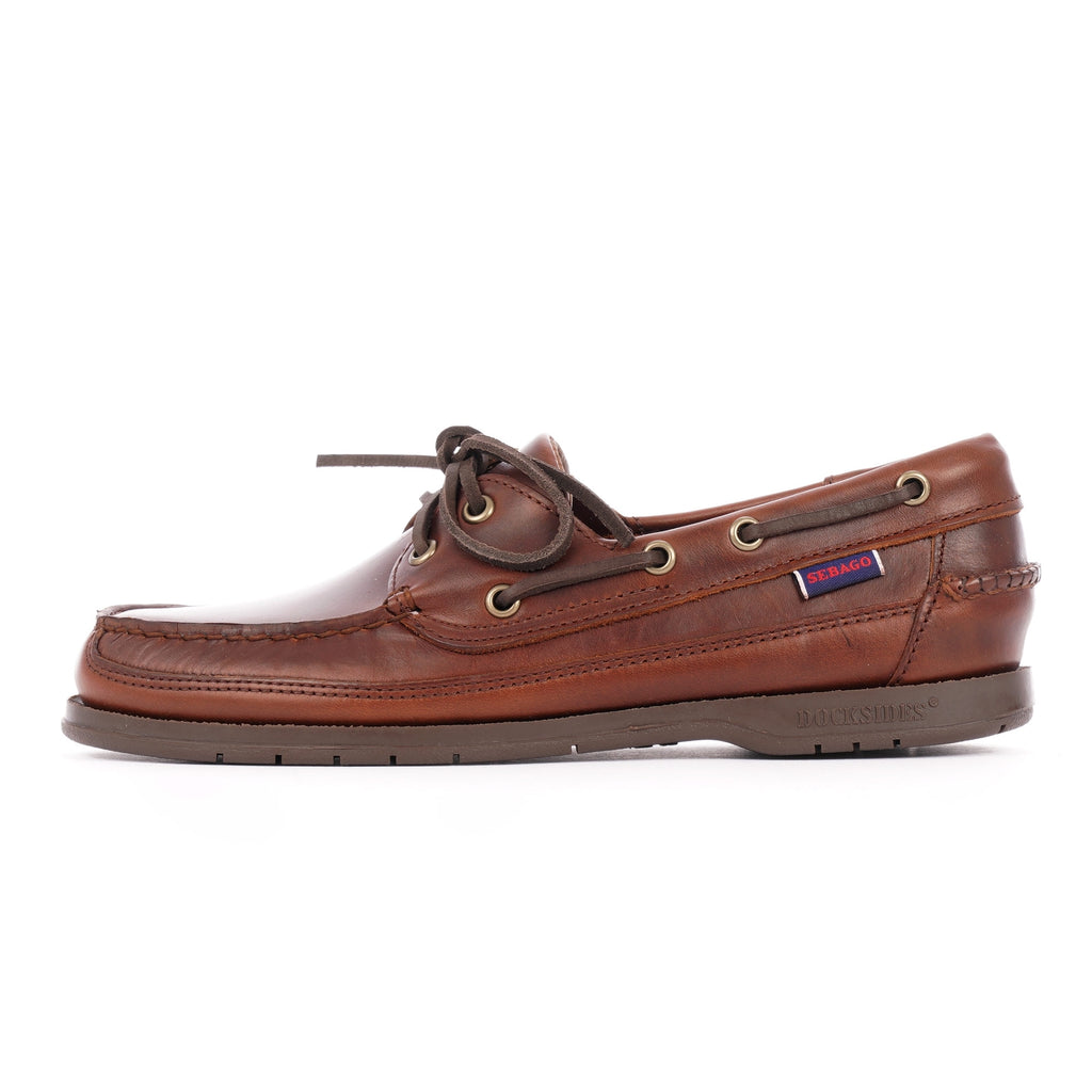 Schooner Waxed Leather Boat Shoes - Brown