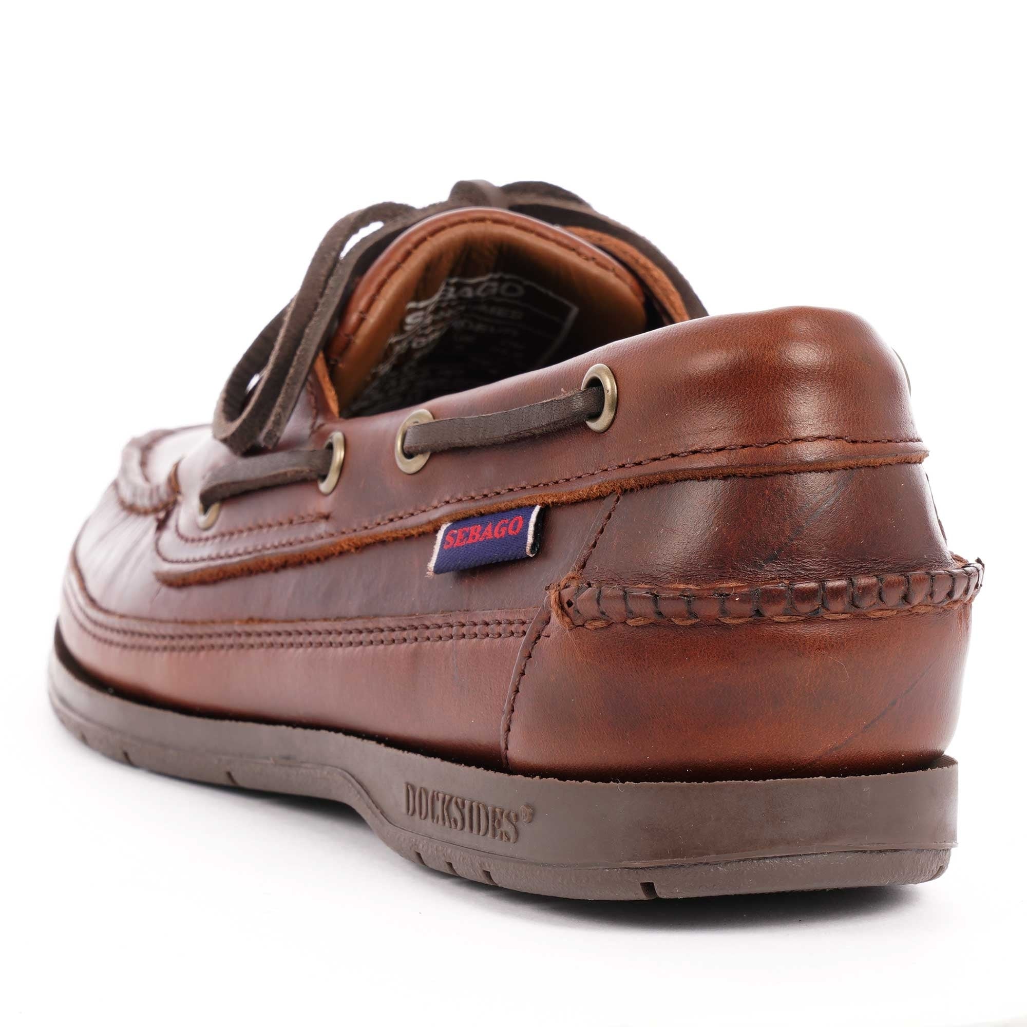 Schooner Waxed Leather Boat Shoes - Brown