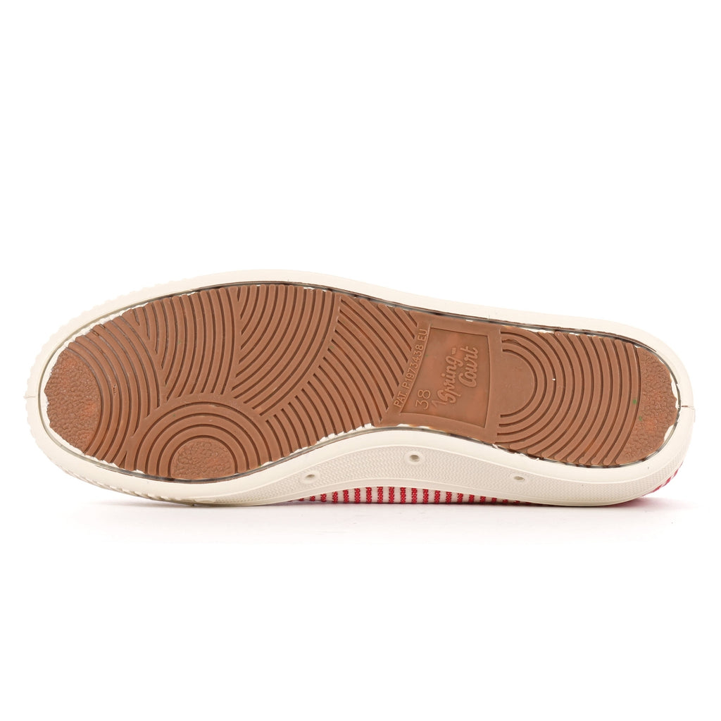 Spring Court Womens G2 Cotton Canvas Shoes - Red Stripes