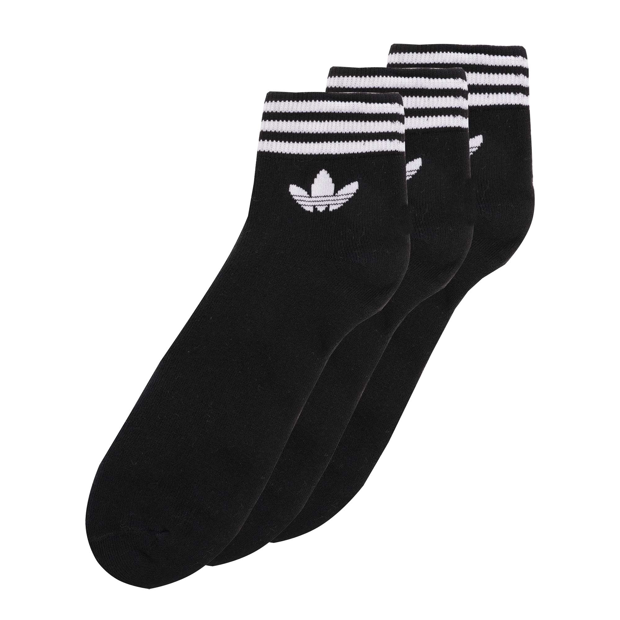 Black Trefoil Ankle Socks - 3PK