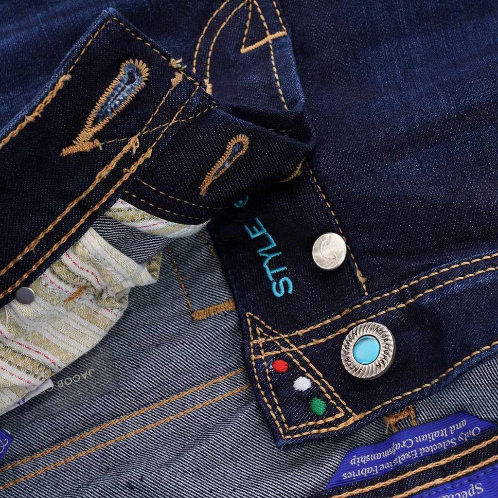 Jacob Cohen Special Edition J688 Turquoise Comfort Jeans - Indigo