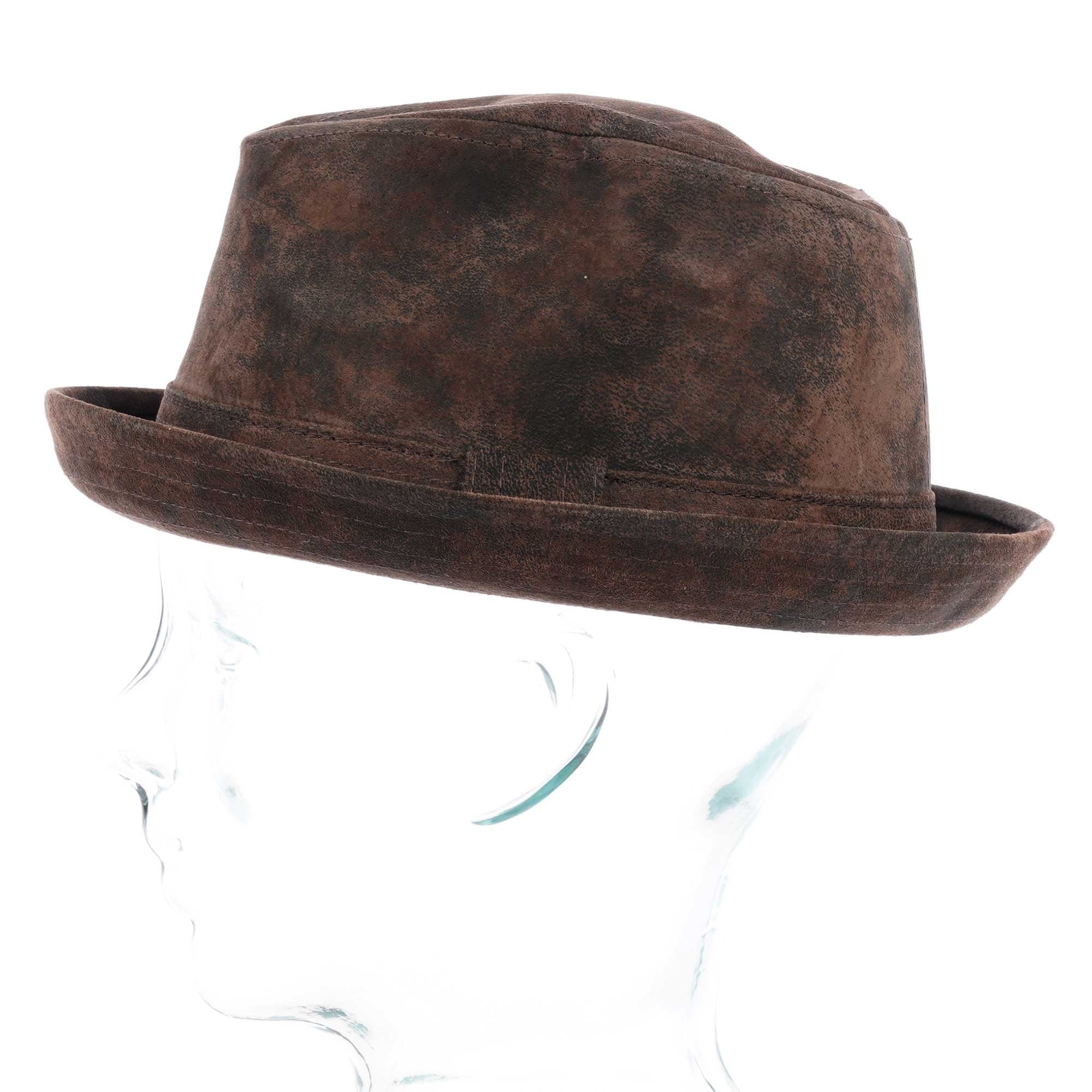 Stetson Hats Radcliff Leather Player Fedora Hat  - Brown