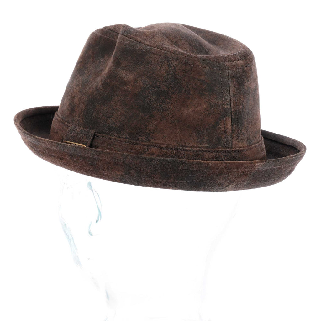 Stetson Hats Radcliff Leather Player Fedora Hat  - Brown