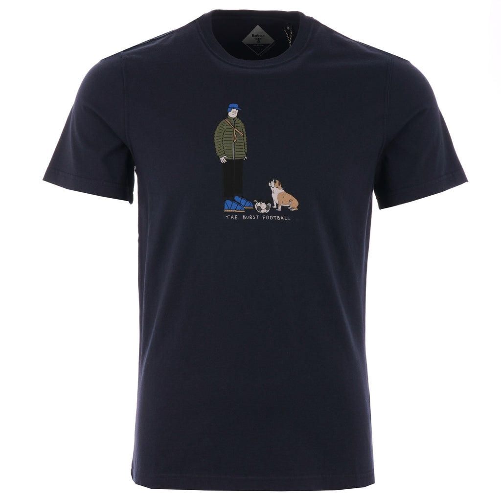 Barbour x Josh Parkin Burst Football T-Shirt - Navy