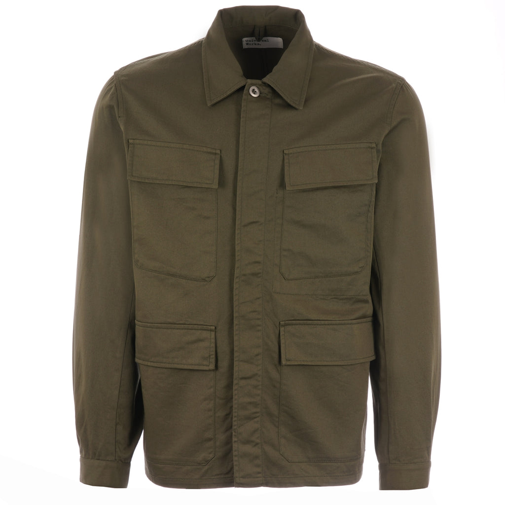 Universal Works MW Fatigue Jacket - Light Olive Twill