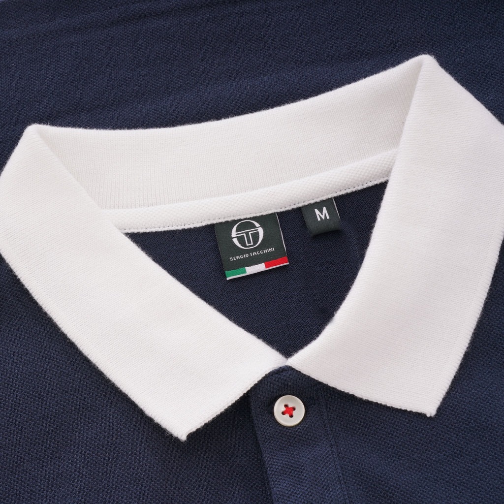 Sergio Tacchini Supermac Archivio Polo Shirt - Navy & Red