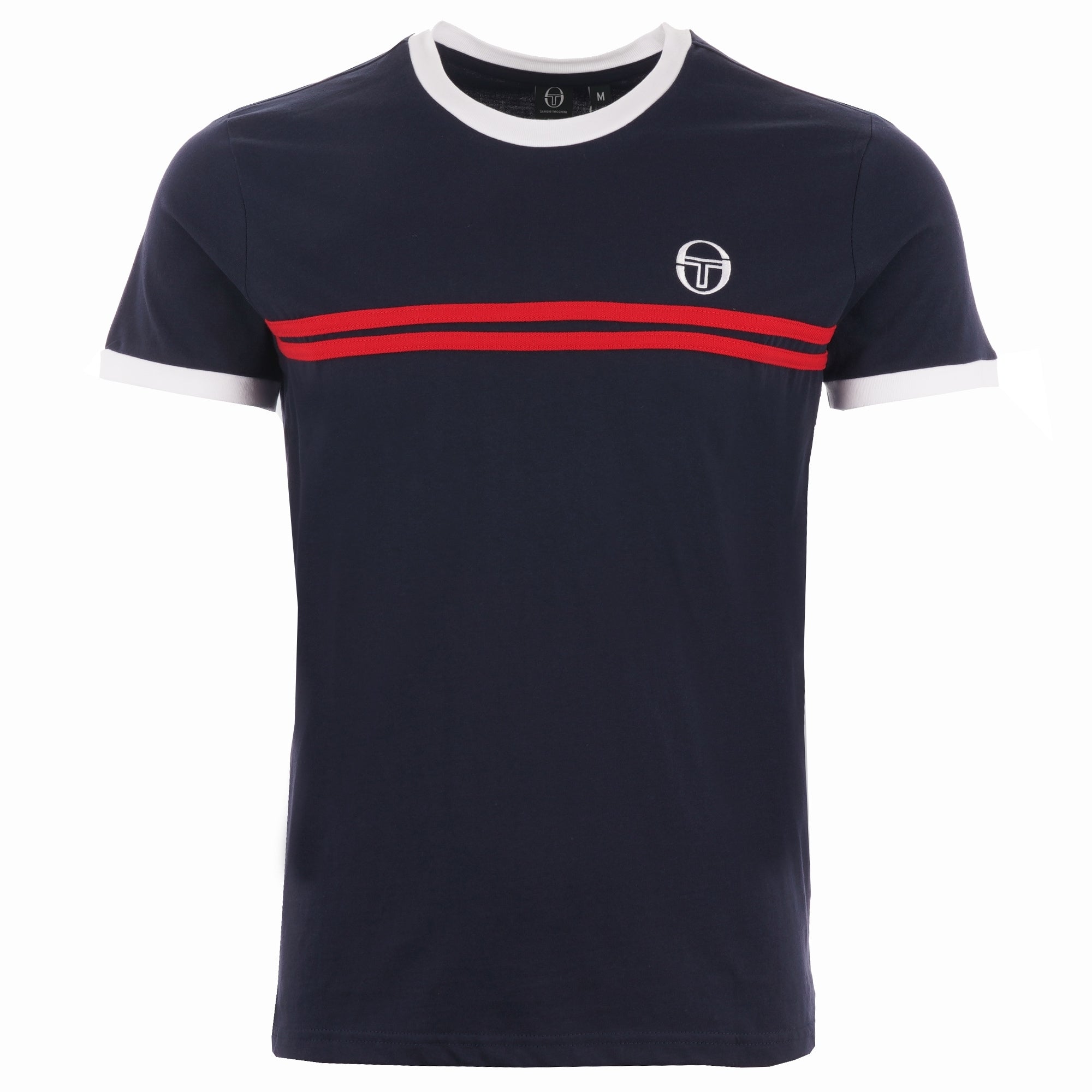 Sergio Tacchini Supermac 3 Archivo T-Shirt - Navy & Red