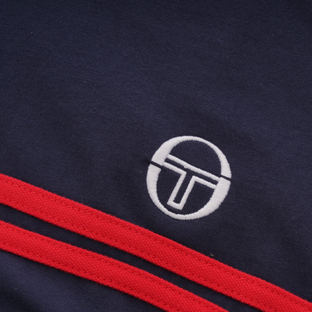 Sergio Tacchini Supermac 3 Archivo T-Shirt - Navy & Red