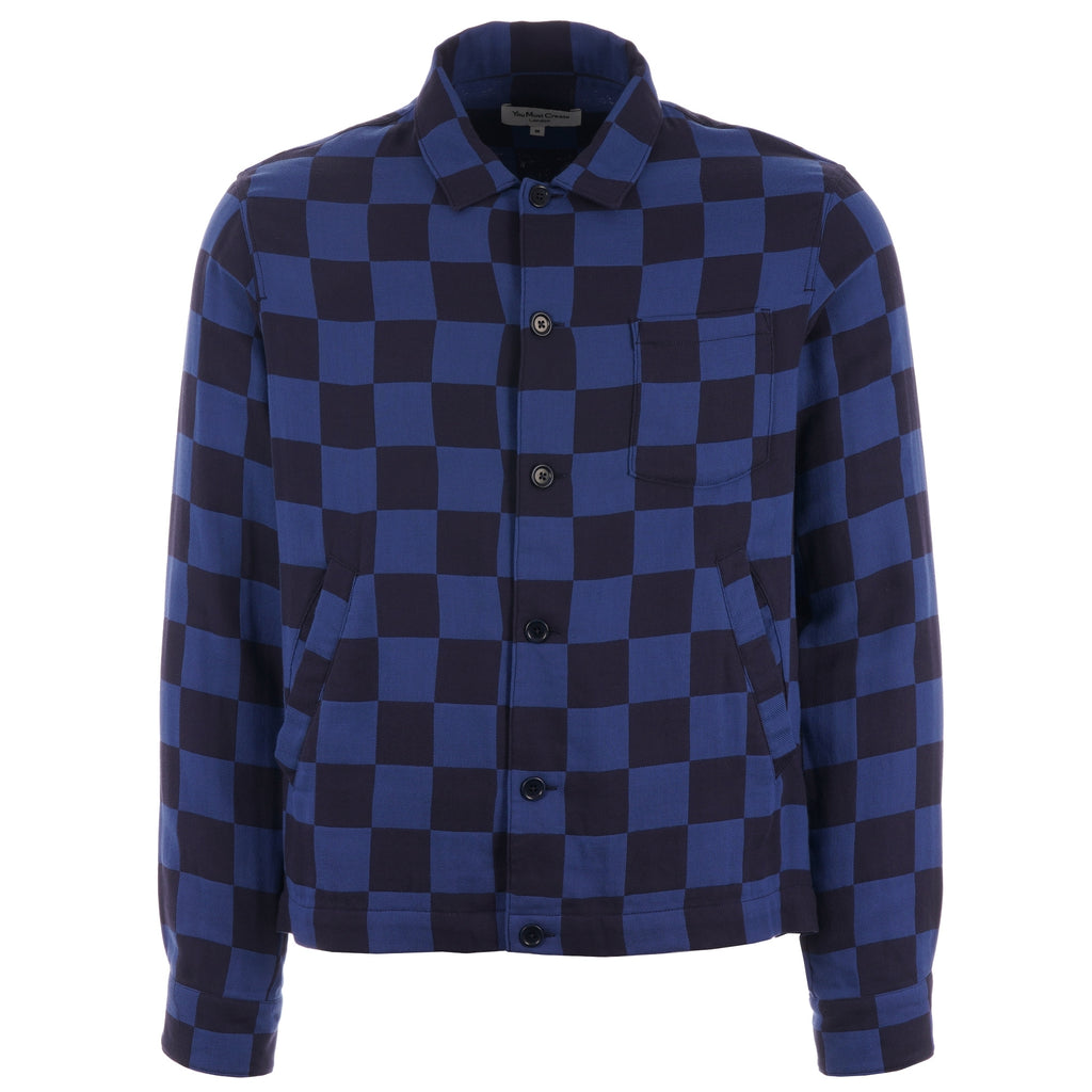 Bowling Over Shirt Jacket  - Navy & Blue