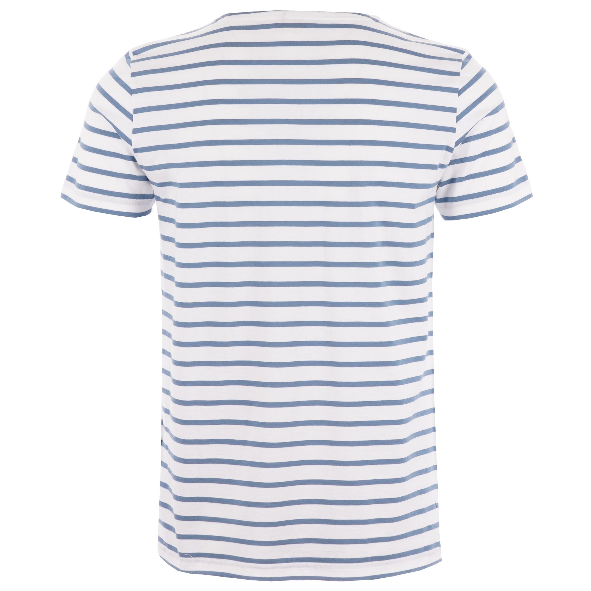 Armor Lux Breton Striped Mariniere T-Shirt - White & Moody Blue