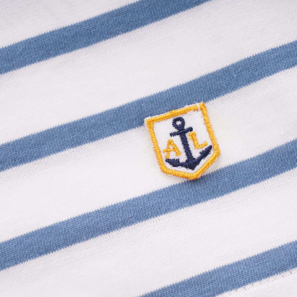 Armor Lux Breton Striped Mariniere T-Shirt - White & Moody Blue